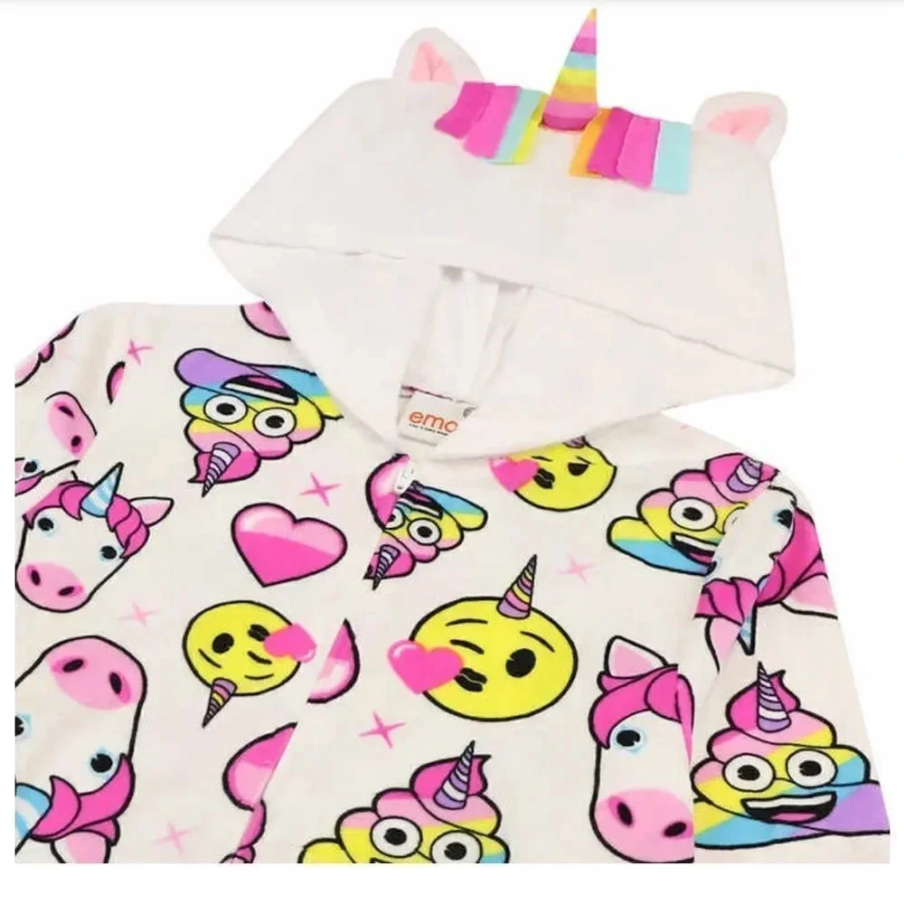 Emoji Kids' Hooded Pajamas Size 4 Blanket Sleeper one piece